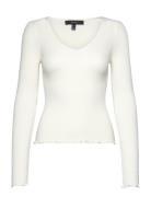 Vmevie Ls V-Neck Pullover Ga Noos Vero Moda White