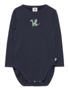 Dragon Print L/S Body Müsli By Green Cotton Navy