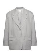 Paulagz Pinstripe Oz Blazer Gestuz Grey