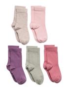 Socks 5P Sg Plain Fashion Col Lindex Pink