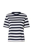 Slfessential Ss Striped Boxy Tee Noos Selected Femme White