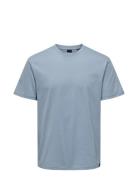 Onsmax Life Ss Stitch Tee Noos ONLY & SONS Blue