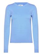 Objthess L/S O-Neck Knit Pullover Noos Object Blue