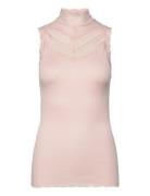 Rwbenita Sl Turtleneck Lace Top Rosemunde Pink