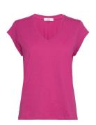 Cc Heart Basic V-Neck T-Shirt Coster Copenhagen Pink