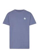 Regular Fit Badge T-Shirt - Gots/Ve Knowledge Cotton Apparel Blue