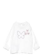 Embroidered Butterflies T-Shirt Mango White