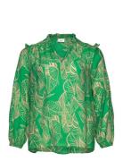 Carbetsey L/S Frill Top Aop ONLY Carmakoma Green