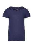 Cut Out Rib T-Shirt Tom Tailor Blue