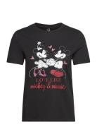 Onlmickey Life Reg S/S Valentine Top Jrs ONLY Black