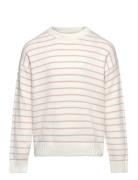 Striped Cotton-Blend Sweater Mango Cream