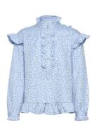 Reno Ruby Ruffle Blouse Noella Blue