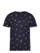 All Over Printed Rib T-Shirt Tom Tailor Navy