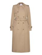Double-Breasted Cotton Trench Coat Mango Beige