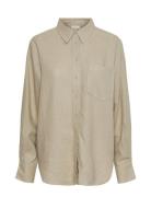 Yasflaxy Ls Linen Shirt Noos YAS Beige