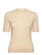 Objnoelle S/S Knit T-Shirt Noos Object Beige