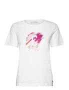 T-Shirt With Paint Mix - Mid Sleeve Coster Copenhagen White