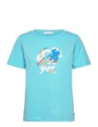 T-Shirt With Paint Mix - Mid Sleeve Coster Copenhagen Blue