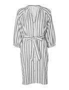 Slfalberta 3/4 Stripe Short Dress Noos Selected Femme White