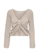 Onlnola Life Ls Ruching Pullover Knt Nca ONLY Beige
