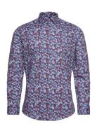 Aop Plain Stretch Shirt L/S Lindbergh Blue