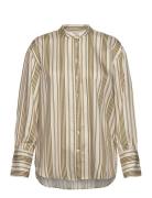 Relaxed Striped Stand Collar Shirt GANT Green