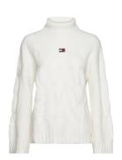 Tjw Badge Trtlnk Cable Sweater Tommy Jeans White