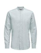 Onscaiden Ls Solid Linen Mao Shirt Noos ONLY & SONS Blue