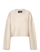 Cable Knit Crop Sweater ROTATE Birger Christensen Cream