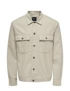 Onskennet Ls Linen Overshirt Noos ONLY & SONS Beige