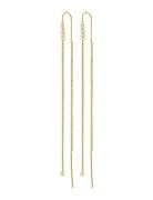Andrea Recycled Chain Crystal Earrings Pilgrim Gold