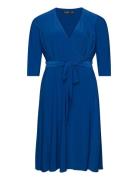 Surplice Jersey Dress Lauren Women Blue