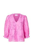 Slfcathi-Sadie 3/4 Top Ff Selected Femme Pink