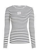 Woven Label Tight Sweater Calvin Klein Jeans White