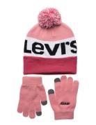 Levi's® Beanie And Gloves Set Levi's Pink