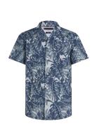 W-Diffused Foliage Prt Shirt S/S Tommy Hilfiger Navy