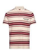 Stripe H Ycomb Monotype Polo Tommy Hilfiger Cream