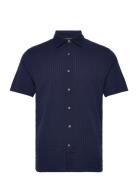 Ss Seersucker Check Shirt French Connection Navy