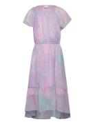 Dress Hi And Low Chiffon Aop Lindex Purple