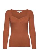 Tulip Ribbed Knitted Top Malina Brown