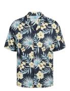 Jjjeff Floral Aop Resort Shirt Ss Jack & J S Navy