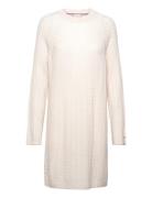 Soft Wool Ao Cable C-Nk Dress Tommy Hilfiger Cream