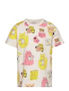 Cats Aop Ss Tee Mini Rodini Cream