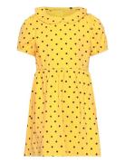 Polka Dot Aop Ss Dress Mini Rodini Yellow