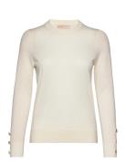 Merino Button Slv Ls Swtr Michael Kors Cream