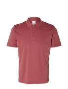Slhfave Zip Ss Polo B Selected Homme Red