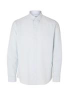 Slhregnew-Linen Shirt Ls Classic W Selected Homme Blue