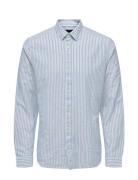 Onscaiden Ls Stripe Linen Shirt 660 Noos ONLY & SONS Blue