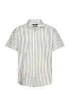 Giles Bowling Striped Shirt S/S Clean Cut Copenhagen Green