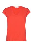 Cc Heart Basic V-Neck T-Shirt Coster Copenhagen Red